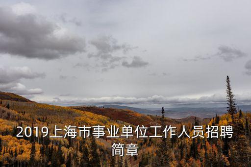 2019上海市事業(yè)單位工作人員招聘簡(jiǎn)章