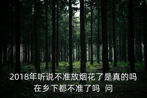 天津市解禁煙花爆竹是真的還假的，2018年聽說不準放煙花了是真的嗎在鄉下都不準了嗎  問