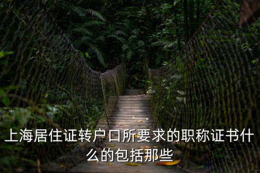 上海居住證轉戶口所要求的職稱證書什么的包括那些