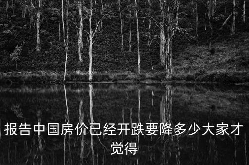 報告中國房價已經(jīng)開跌要降多少大家才覺得