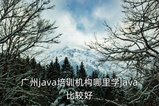 廣州java培訓機構哪里學java比較好