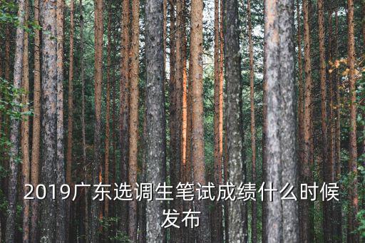 2019廣東選調生筆試成績什么時候發布