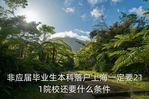 非應屆畢業生本科落戶上海一定要211院校還要什么條件