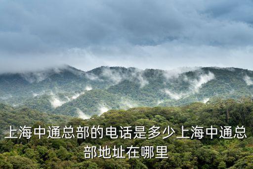 上海中通總部的電話是多少上海中通總部地址在哪里
