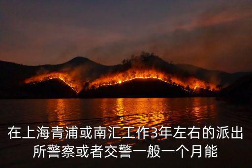 在上海青浦或南匯工作3年左右的派出所警察或者交警一般一個月能