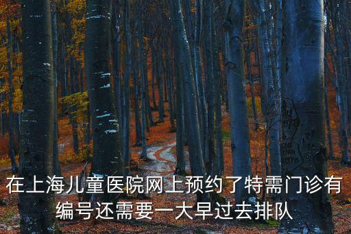 在上海兒童醫院網上預約了特需門診有編號還需要一大早過去排隊