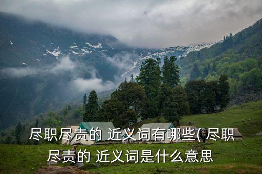 盡職的近義詞,盡職盡責近義words:兢兢業業任勞任怨