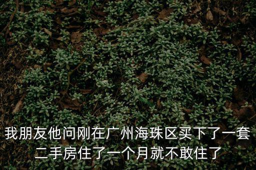 我朋友他問剛在廣州海珠區(qū)買下了一套二手房住了一個(gè)月就不敢住了