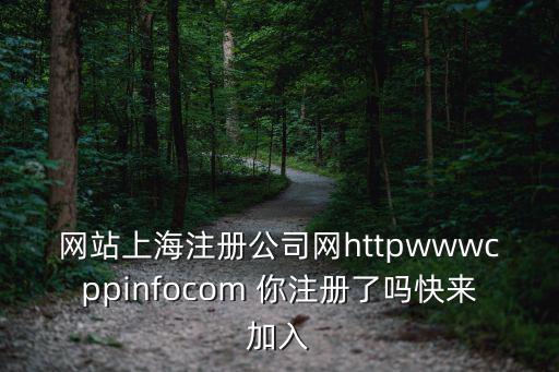 網站上海注冊公司網httpwwwcppinfocom 你注冊了嗎快來加入