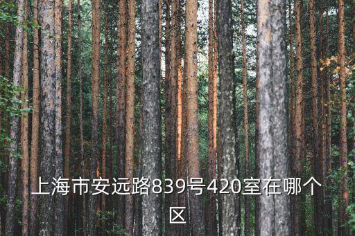 上海市安遠路839號420室在哪個區