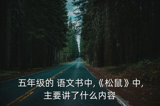 五年級(jí)語(yǔ)文書,解說(shuō)松鼠習(xí)性等特征散文化課外活動(dòng)增添趣味性