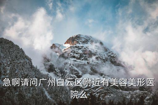 急啊請問廣州白云區附近有美容美形醫院么