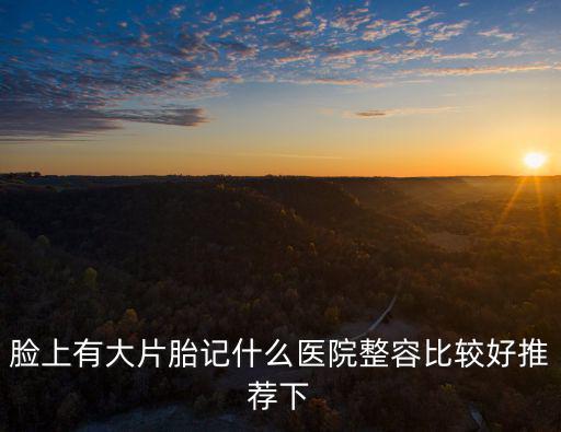 臉上有大片胎記什么醫院整容比較好推薦下