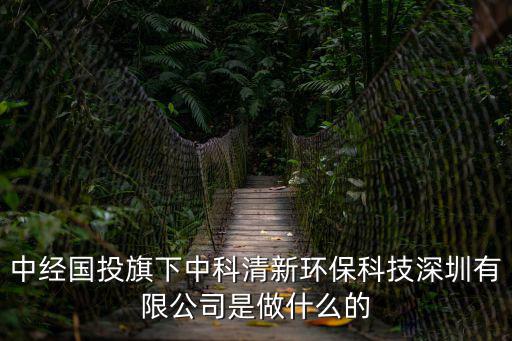 中經國投旗下中科清新環保科技深圳有限公司是做什么的