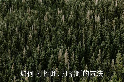 如何 打招呼, 打招呼的方法