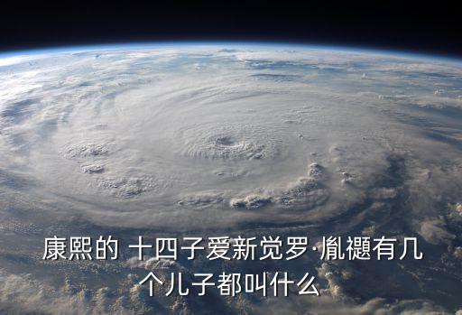  康熙的 十四子愛新覺羅·胤禵有幾個(gè)兒子都叫什么