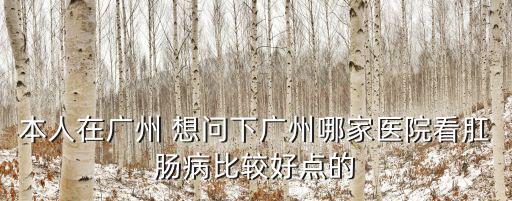 本人在廣州 想問下廣州哪家醫院看肛腸病比較好點的