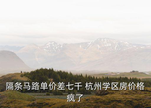 隔條馬路單價差七千 杭州學區房價格瘋了