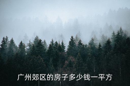 廣州郊區(qū)的房子多少錢一平方