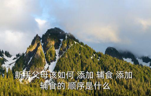 新手父母該如何 添加 輔食 添加 輔食的 順序是什么
