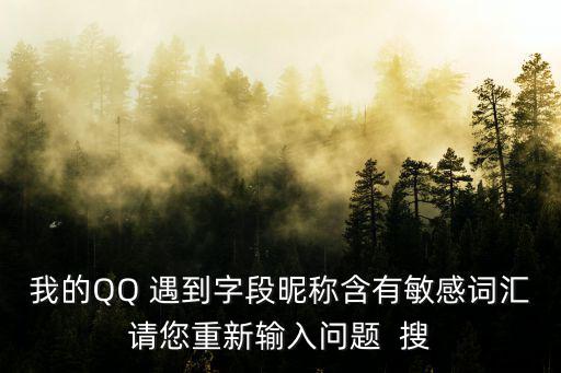 我的QQ 遇到字段昵稱含有敏感詞匯請您重新輸入問題  搜
