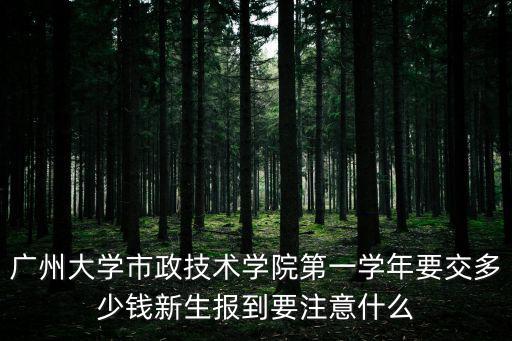 廣州大學市政技術學院第一學年要交多少錢新生報到要注意什么