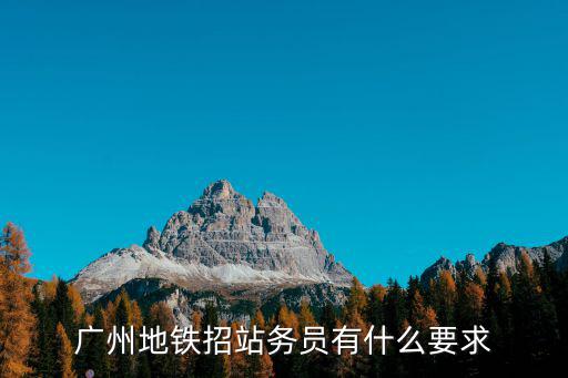廣州地鐵招站務員有什么要求