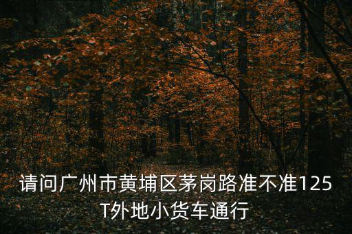 請問廣州市黃埔區(qū)茅崗路準不準125T外地小貨車通行