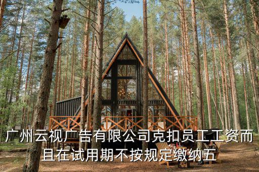 廣州云視廣告有限公司克扣員工工資而且在試用期不按規定繳納五
