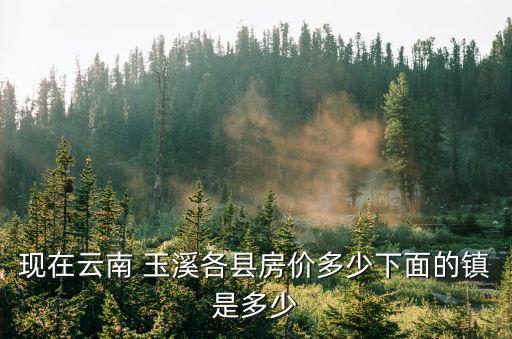現在玉溪的房價情況如何，現在云南 玉溪各縣房價多少下面的鎮是多少