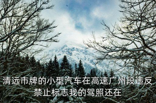 清遠(yuǎn)市牌的小型汽車在高速廣州段違反禁止標(biāo)志我的駕照還在