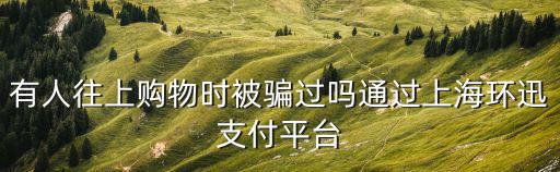 有人往上購物時被騙過嗎通過上海環迅支付平臺