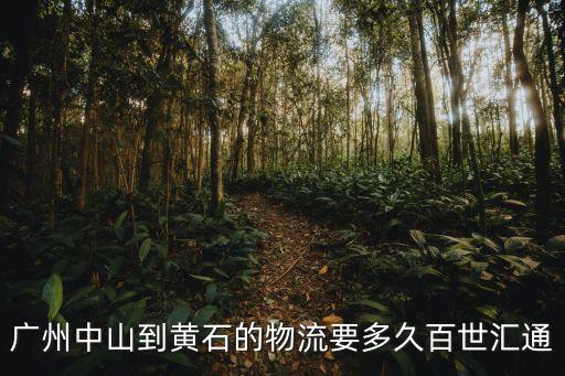 廣州中山到黃石的物流要多久百世匯通