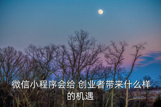  微信小程序會給 創(chuàng)業(yè)者帶來什么樣的機遇