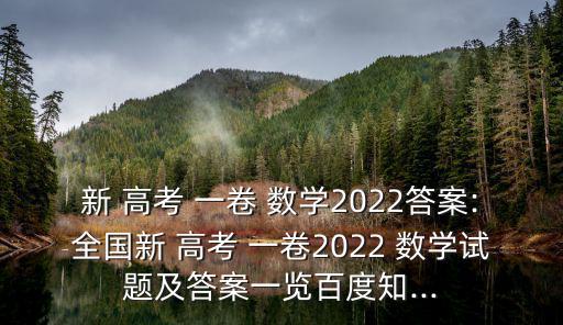 新 高考 一卷 數(shù)學(xué)2022答案:全國新 高考 一卷2022 數(shù)學(xué)試題及答案一覽百度知...
