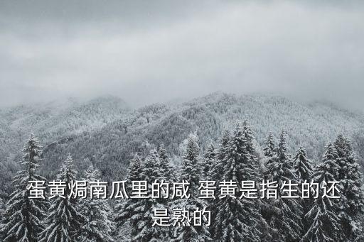  蛋黃焗南瓜里的咸 蛋黃是指生的還是熟的
