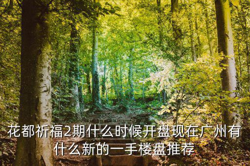 花都祈福2期什么時候開盤現在廣州有什么新的一手樓盤推薦