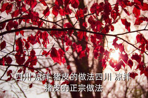 四川 涼拌 豬皮的做法四川 涼拌 豬皮的正宗做法