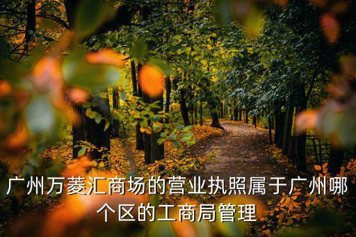 廣州萬菱匯商場的營業執照屬于廣州哪個區的工商局管理