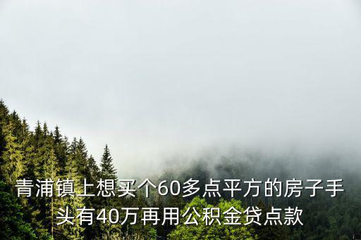青浦鎮(zhèn)上想買個(gè)60多點(diǎn)平方的房子手頭有40萬(wàn)再用公積金貸點(diǎn)款