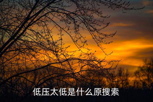 低壓太低是什么原搜索