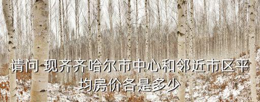 請問 現齊齊哈爾市中心和鄰近市區平均房價各是多少