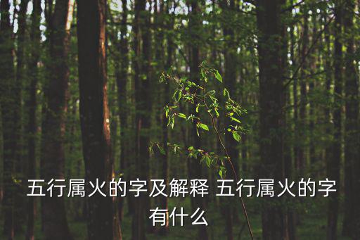  五行屬火的字及解釋 五行屬火的字有什么
