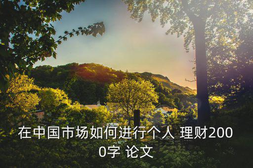 在中國市場如何進行個人 理財2000字 論文