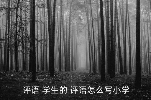  評語 學生的 評語怎么寫小學