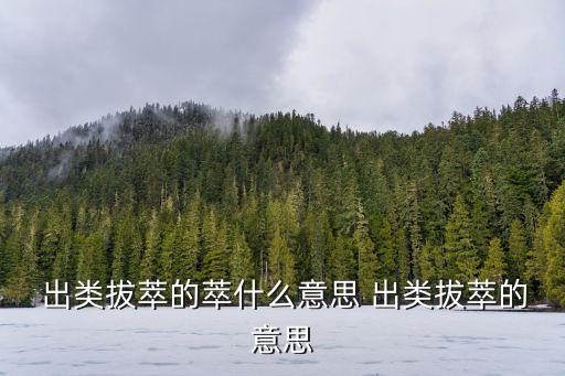  出類拔萃的萃什么意思 出類拔萃的意思