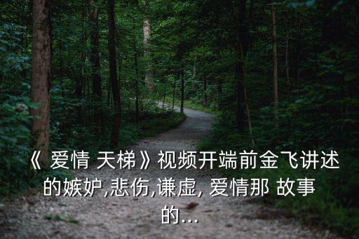 《 愛情 天梯》視頻開端前金飛講述的嫉妒,悲傷,謙虛, 愛情那 故事的...