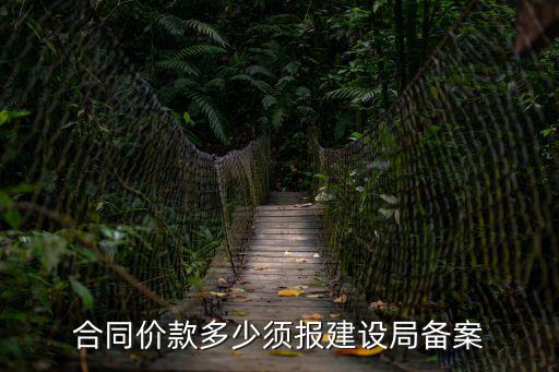 合同價(jià)款多少須報(bào)建設(shè)局備案
