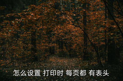 打印每頁(yè)都有表頭,怎么得每頁(yè)du有表頭?