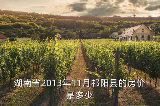 湖南省2013年11月祁陽縣的房價是多少